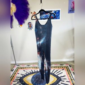 BLACKMILK GALAXY BLACK CATSUIT L
